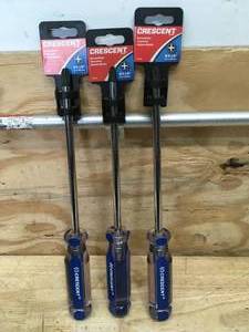 lot 102 image: Lot of 3 - Crescent #4 x 8 Screwdrivers