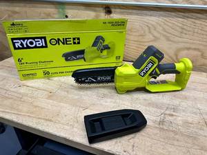 lot 152 image: RYOBI ONE 18V 6 in. Cordless Battery Compact Pruning Mini Chainsaw (Tool Only)