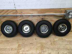 lot 129 image: Lot of 4 - Ironton 10 Knobby Pneumatic Tires (Retails for $25)