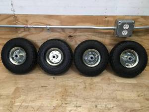 lot 140 image: Lot of 4 - Ironton 10 Knobby Pneumatic Tires (Retails for $25)