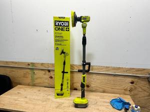 lot 160 image: RYOBI ONE 18V Cordless Telescoping Power Scrubber (Tool Only)