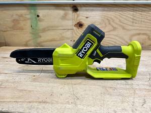 lot 179 image: RYOBI ONE 18V 6 in. Cordless Battery Compact Pruning Mini Chainsaw (Tool Only)