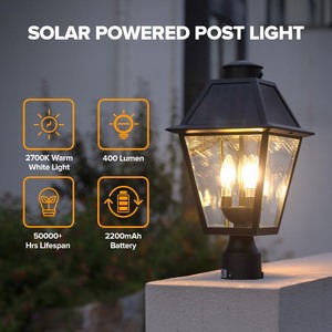 lot 16 image: Lutec Solar Post Lantern