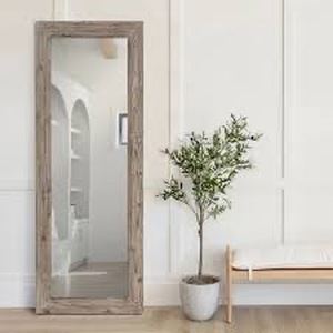 lot 99 image: NEW - Earnest Wood Floor Mirror