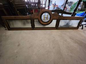 lot 17 image: Large Wooden Decorative Wall Plaque with Letter H Emblem