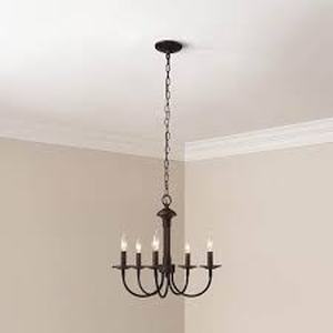 lot 13 image: 5-Light Oil Rubbed Bronze Candle Farmhouse Chandelier Light Fixture  Customer Returns See Pictures