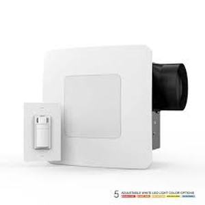 lot 20 image: ReVent 80 CFM CeilingWall Mount Easy Roomside Installation BathroomBath Exhaust Fan with Adjustable LED Lighting   Customer Returns See Pictures