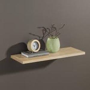 lot 34 image: Lot of  Dolle LITE FEELWOOD 23.6 in. x 7.9 in. x 0.75 in. Brushed Oak MDF Decorative Shelf without Brackets  Customer Returns See Pictures