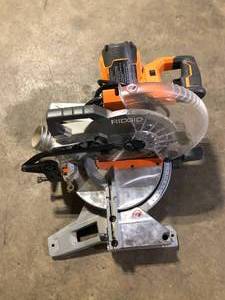 RIDGID 15 Amp 10 in. Corded Dual Bevel Miter Saw with LED Cut Line Indicator Used  Customer Returns See Pictures