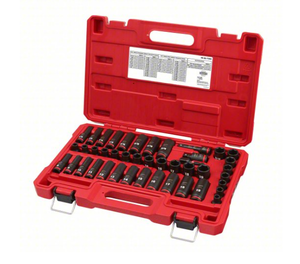 lot 358 image: MILWAUKEE Impact Socket Set 38 in Drive Size, 43 Pieces