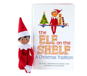 lot 365 image: The Elf on the Shelf A Christmas Tradition - Boy Scout Elf with Brown Eyes - Includes Artfully Illustrated Storybook, Keepsake Box and Official Adoption Certificate