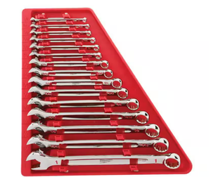 lot 87 image: 15PCS Milwaukee Combination SAE Wrench Mechanics Tool Set
