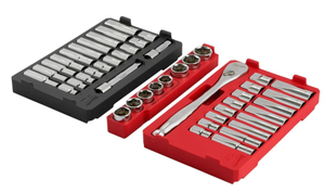 lot 90 image: 47PCS Milwaukee 48-22-9487 12 Drive Ratchet & Socket Set