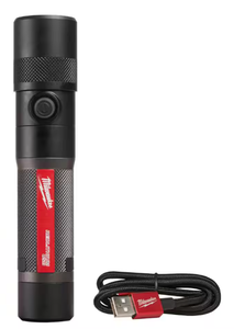 lot 235 image: Milwaukee 1100 Lumens LED USB Rechargeable Twist Focus Flashlight