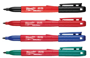 lot 238 image: LOT OF 15 4PCS INKZALL Multi-Colored Fine Point Jobsite Permanent Markers