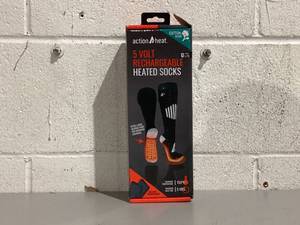 lot 554 image: ActionHeat 5V Rechargeable Battery Heated Socks 2.0 with Remote Control  Cotton Thermal Socks Size LXL
