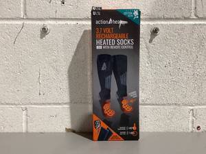 lot 555 image: ActionHeat 3.7V Rechargeable Battery Heated Socks 2.0 with Remote Control  Cotton Thermal Socks Size LXL