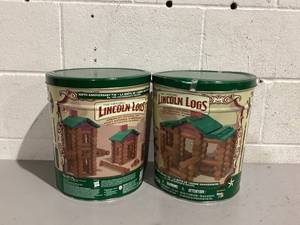 lot 558 image: LOT OF 2 Lincoln Logs 100th Anniversary 111-Piece Collectible Tin