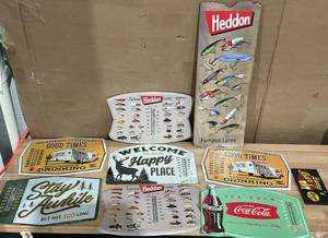 lot 431 image: LOT OF 9 Fish Signage Planks