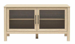 lot 173 image: Mainstays Glass Door TV Stand for TVs up to 55