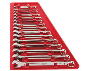 lot 182 image: 15PCS Milwaukee Combination SAE Wrench Mechanics Tool Set
