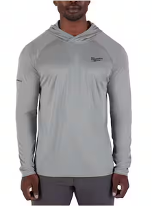 lot 287 image: LOT OF 2 XL Milwaukee Mens WORKSKIN Gray X-Large Hooded Sun Shirt