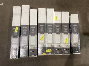 lot 203 image: LOT OF 8 Better Homes & Gardens Fauxe Wood Blinds different Sizes