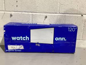 lot 604 image: Onn. 120 Portable IndoorOutdoor 169 Projection Screen with Stand