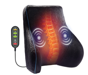 lot 350 image: Comfier Back Lumbar Support Pillow for Office Chair, Chair Pillow for Back Support with 3 Vibration Modes & 2 Heat Levels CF-1503