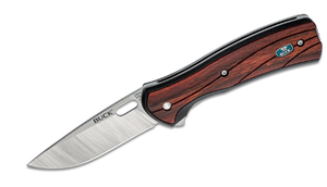 lot 466 image: Buck 346 Vantage Avid Large Liner Lock Flipper Knife 3.25 Blade, Rosewood Dymondwood Handles