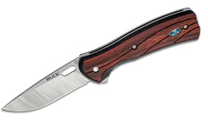 lot 471 image: Buck 346 Vantage Avid Large Liner Lock Flipper Knife 3.25 Blade, Rosewood Dymondwood Handles