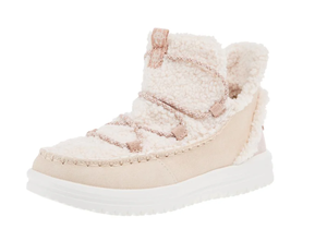 lot 487 image: Hey Dude Womens Camden Suede Cozy Tan Shoe Size 8