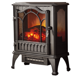 lot 609 image: Mainstays 3D Electric Stove with Life-like Flame, Black