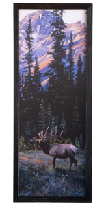 lot 627 image: Open Road Brands Elk Framed MDF Wall Art by Andrew Kiss, 25 x 10