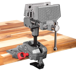lot 32 image: Real Avid Precision Bench Vise with Swiveling Vise Body & Clamping Jaws