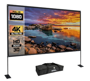 lot 587 image: Onn. 120 Portable IndoorOutdoor 169 Projection Screen with Stand