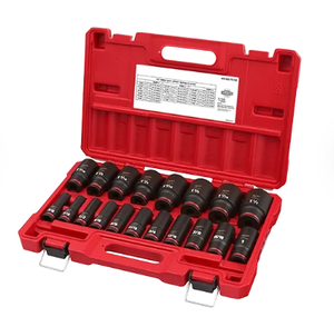lot 561 image: 19PCS Milwaukee SHOCKWAVE Impact Duty 12 Drive SAE Deep 6 Point Socket Set