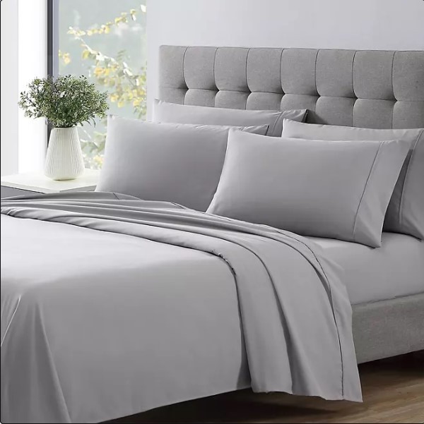 lot 322 image: NEW Social Standard by Sanctuary Recycled Polyester Sheet Set - King Size - Smoke