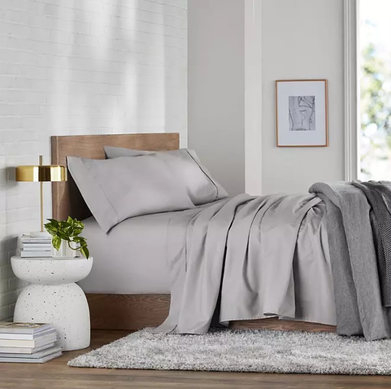 lot 331 image: NEW Members Mark Soft Washed Sheet Set - Soft Silver - FULL