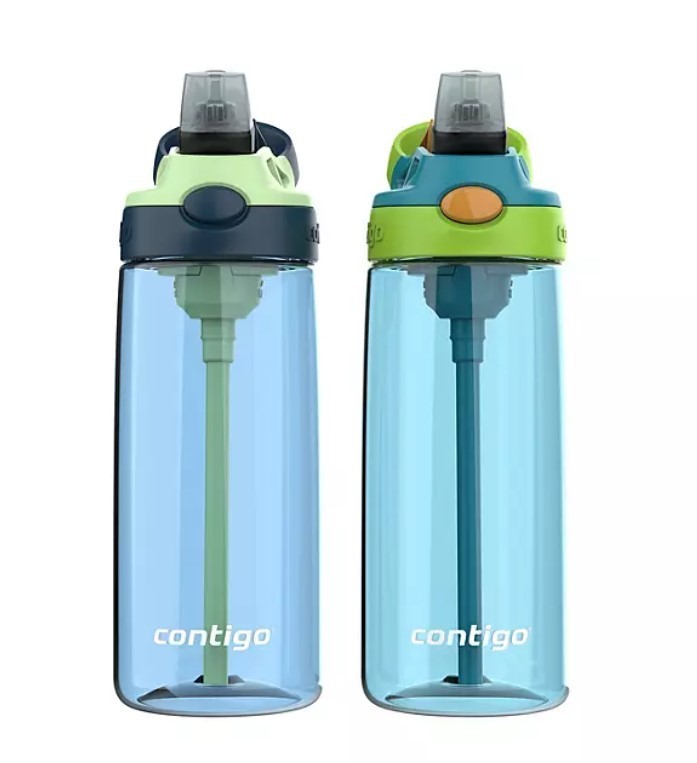 lot 340 image: NEW Contigo Kids 20-oz Water Bottle with AUTOSPOUT Lid, 2-Pack - BlueTeal