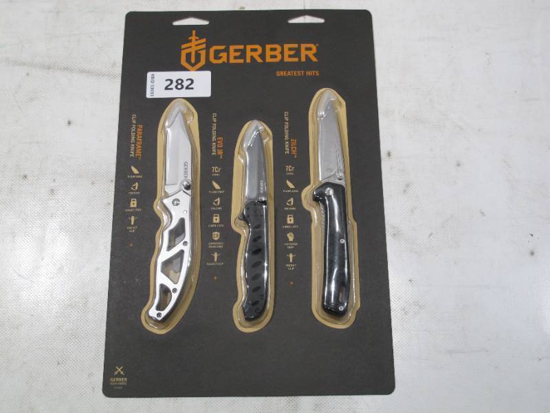 lot 436 image: NEW Gerber Gear Greatest Hits 3-Piece Folding Knife Set
