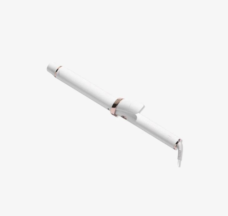 lot 143 image: T3 SinglePass Curl X Ceramic Extra-Long Barrel Curling Iron - WHITE