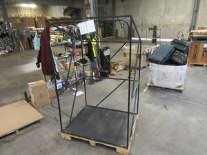 lot 111 image: Welded Black Metal Frame Built to Fit Onto Pallets with Angled Roof - Perfect for Projects