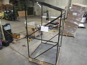 lot 118 image: Welded Black Metal Frame Built to Fit Onto Pallets with Angled Roof - Perfect for Projects