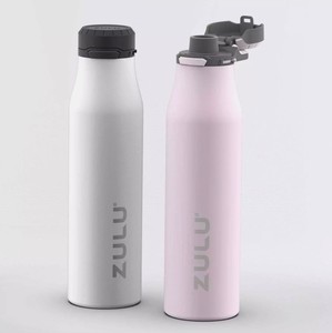 lot 321 image: NEW ZULU 26 oz. Stainless Insulated Water Bottle, 2 Pack ( PinkWhite )