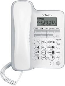 lot 289 image: NEW Vtech Corded Speakerphone with Caller IDCall Waiting - White - CD1153