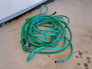 lot 350 image: Lot of (2) Garden Hoses with Sprayer