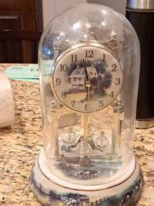 lot 389 image: Waltham Musical Table Clock with Glass Dome Cover