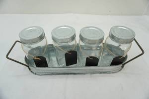 lot 43 image: decorative Mason Jars & tray