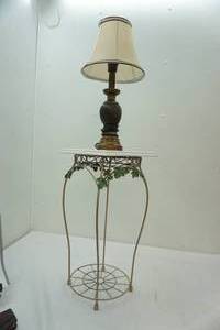 lot 106 image: Side table and lamp